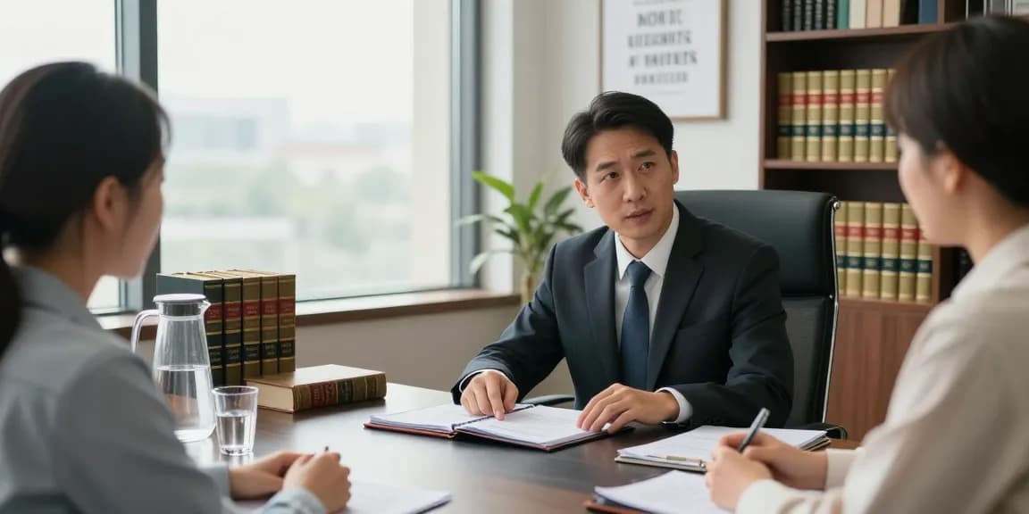 Lawyer providing the full details of legal services during a consultation.
