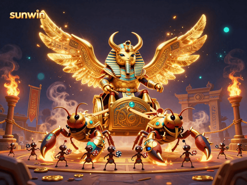 Win exciting rewards with sunwin in this captivating 3D casino adventure scene.