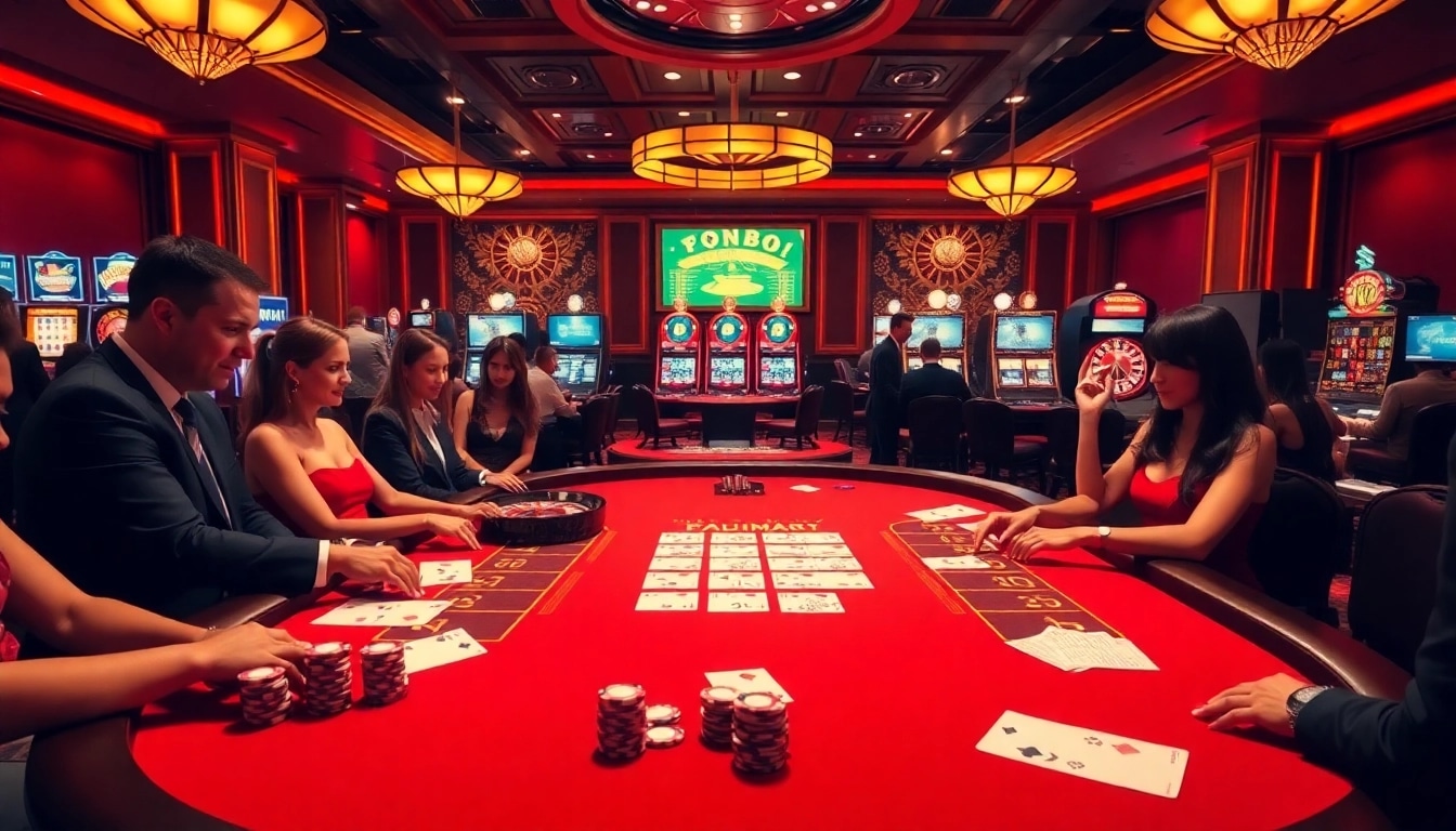 Excited players engaging in thrilling blackjack at bj88 casino.