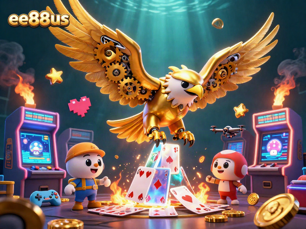 Engage in thrilling gameplay at ee88us with a colorful, action-packed digital illustration.