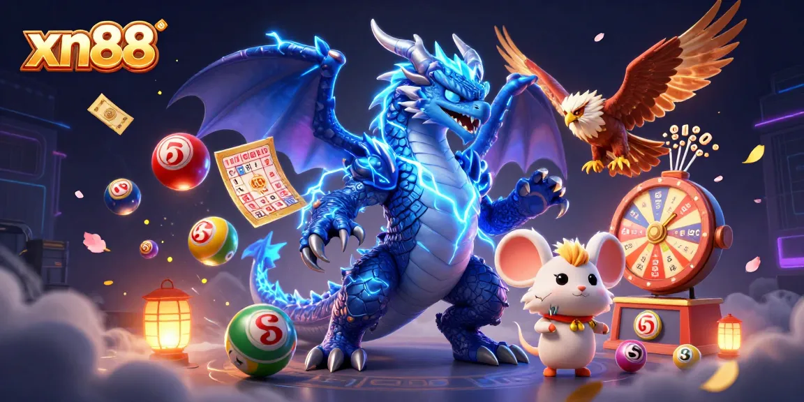 Experience thrilling gaming elements at xn88 with vibrant lottery balls and spectacular prizes in a captivating scene.