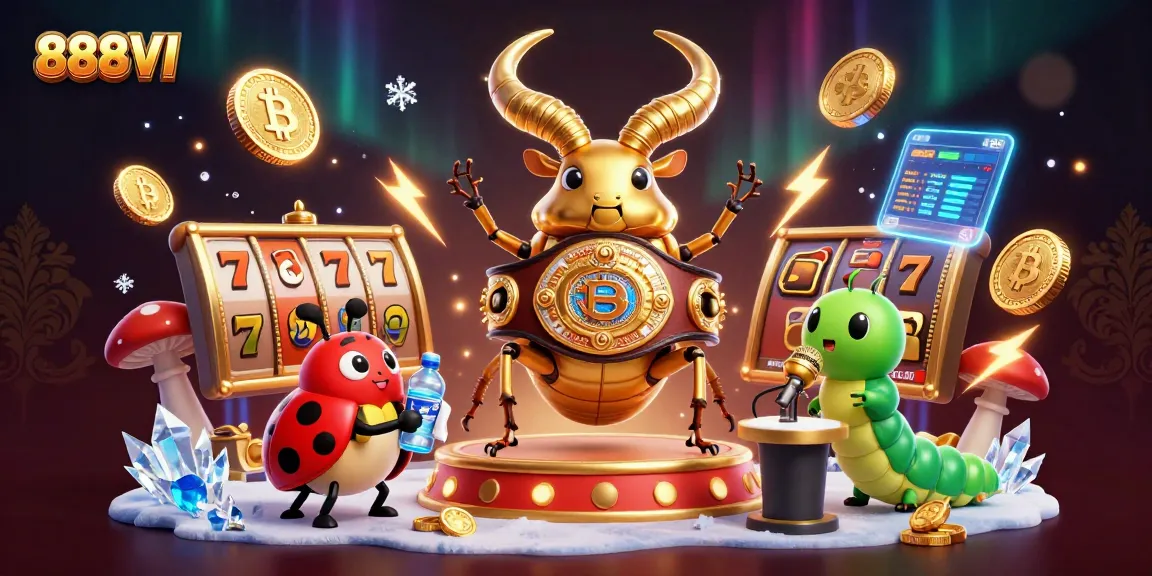 Engage with 888VI's vibrant gaming universe featuring slot reels and dynamic characters in action.