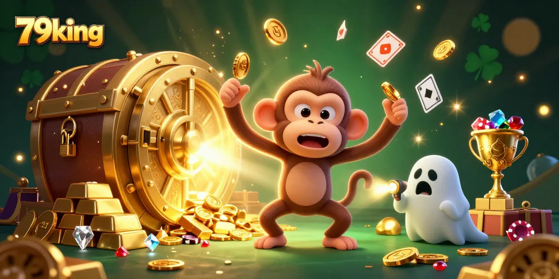 Engage with the exciting world of 79king while a poltergeist monkey juggles golden treasures.