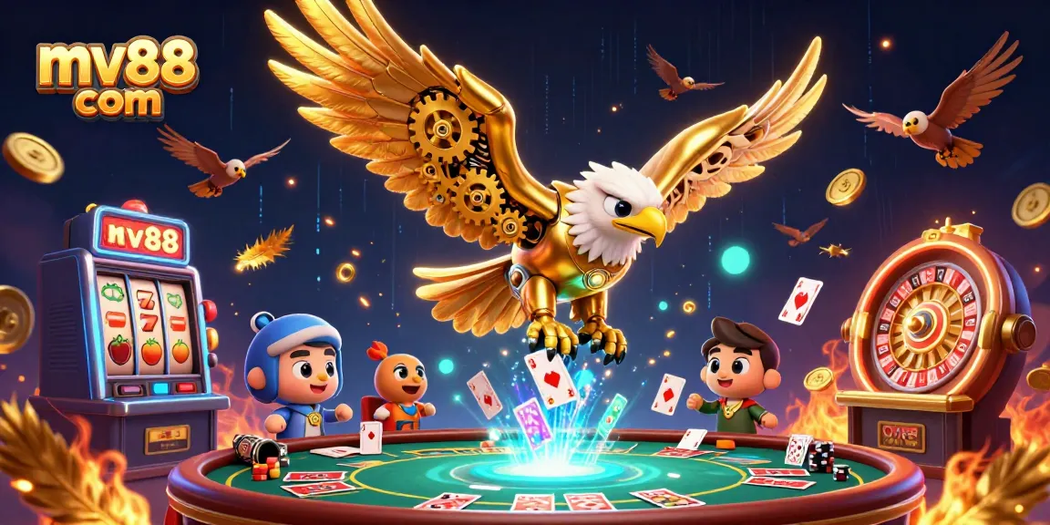 Experience the thrill of mv88 com slots and games through a dynamic 3D illustration.