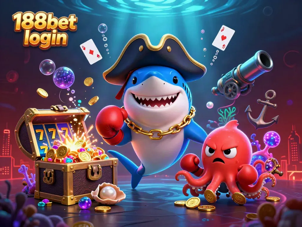 Engage with the 188bet login scene, showcasing vibrant characters and casino elements.