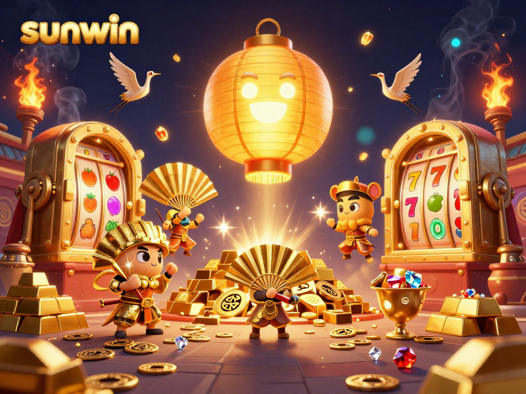 Join the sunwin giant lantern spirit as it illuminates the night market casino with jackpots and treasures.