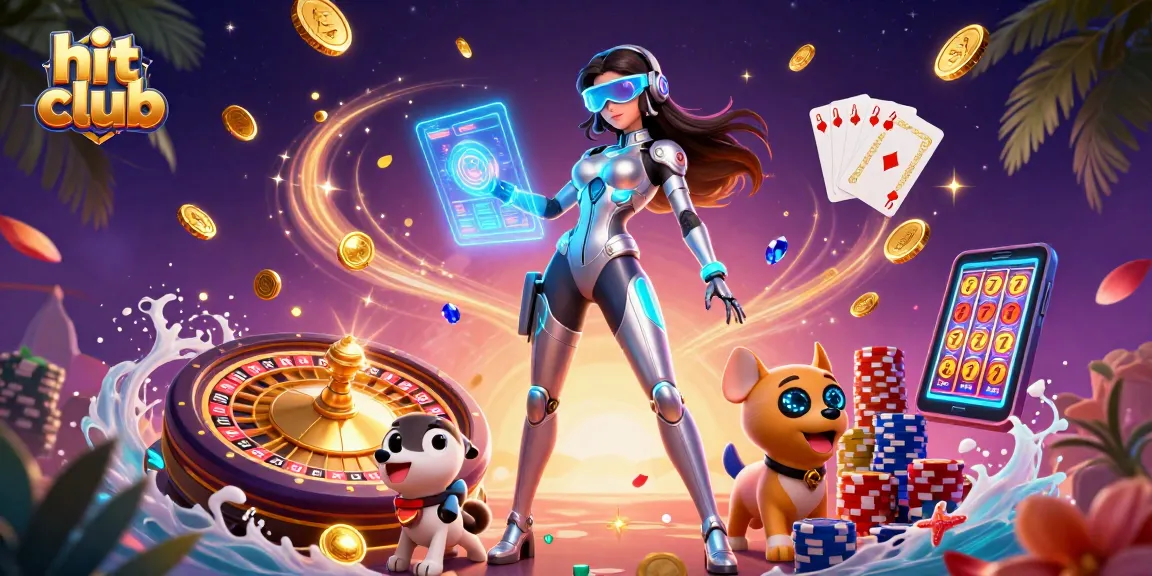 Spin and win at hit club with a futuristic vibe and dynamic casino elements!