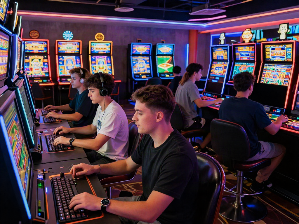 Engaging gaming scene at FIVE88 showcasing players enjoying various online games and live betting.