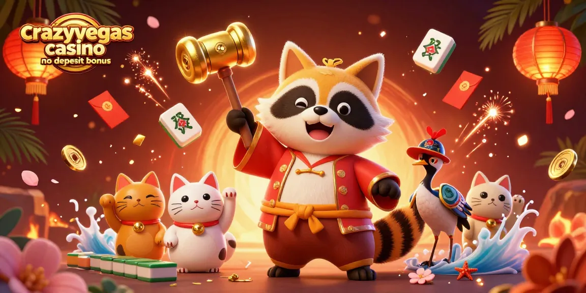 Experience the thrill of the crazyvegas casino no deposit bonus with vibrant 3D characters and festive casino elements.