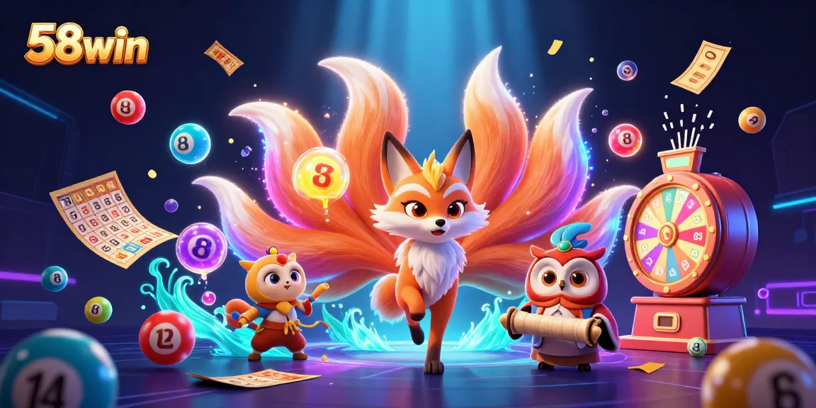 Catch exciting wins at 58win with colorful lottery games and a magical fox spirit.