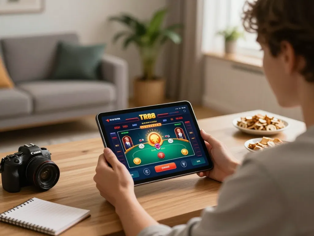 Experience online gaming excitement at https://tr88.bio/ with players enjoying poker strategies in a cozy atmosphere.