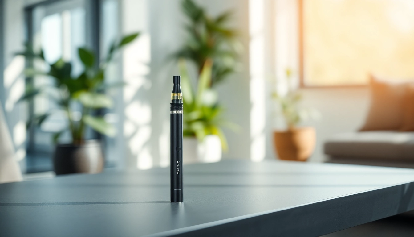 Find where to buy dmt with an elegant DMT vape pen showcased in a serene environment.