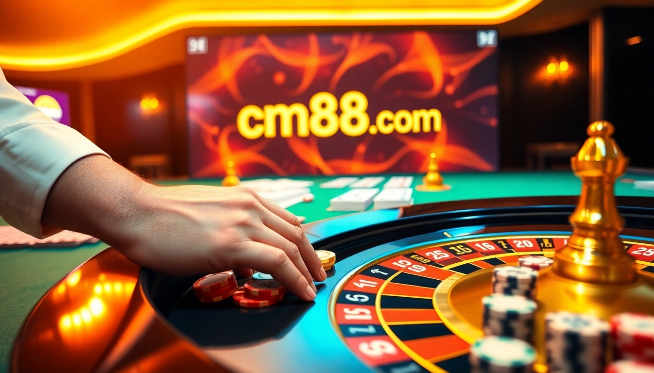 Experience the thrill of betting at cm88.com with vibrant casino tables and winning moments.