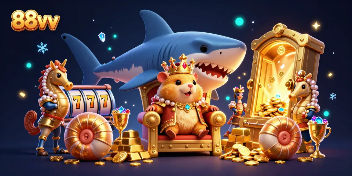 Experience thrilling gaming at 88vv with the golden hamster king and treasure animations.