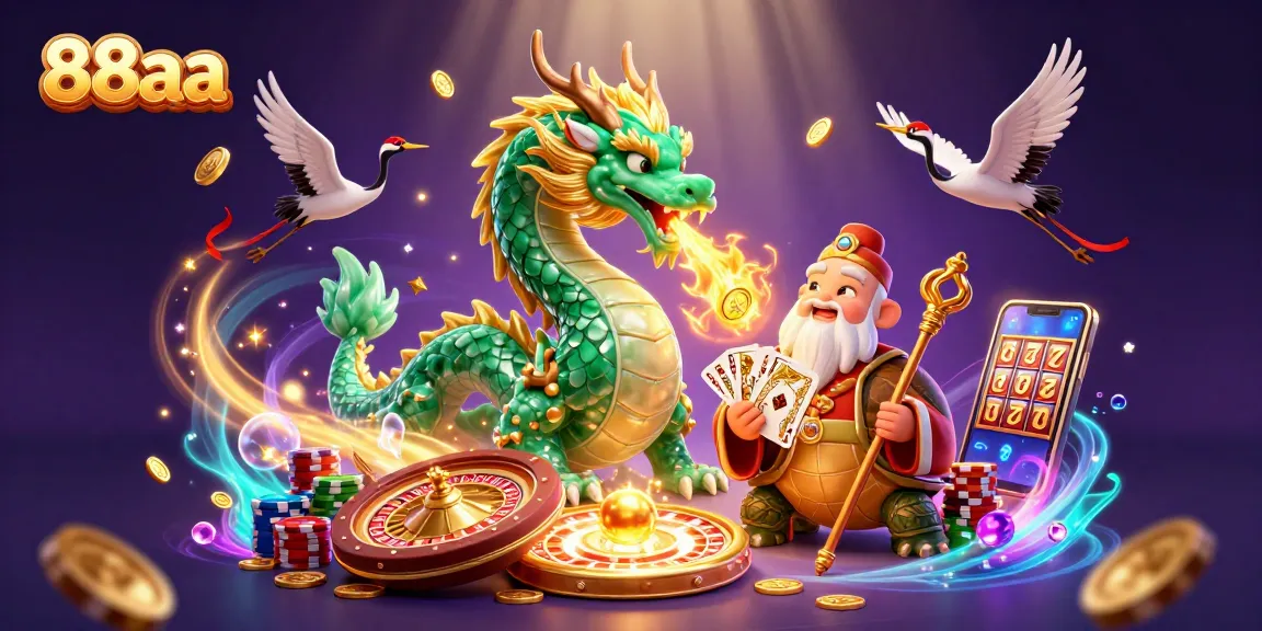 Feel the excitement at 88aa with golden coins, colorful poker chips, and dynamic gaming elements