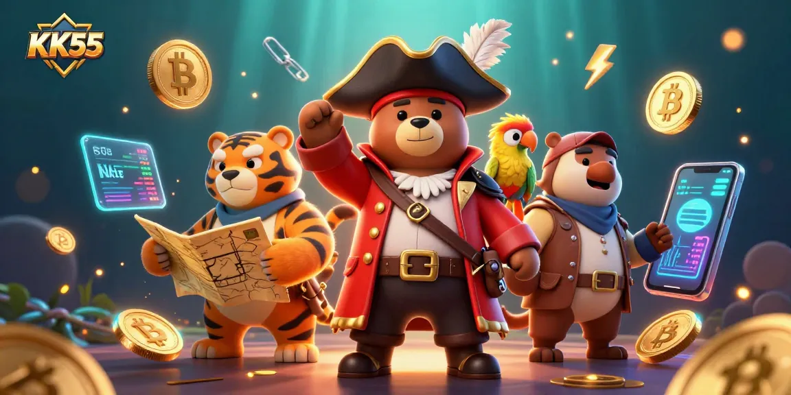 KK55 pirates explore the underwater casino realm with vibrant crypto treasures.