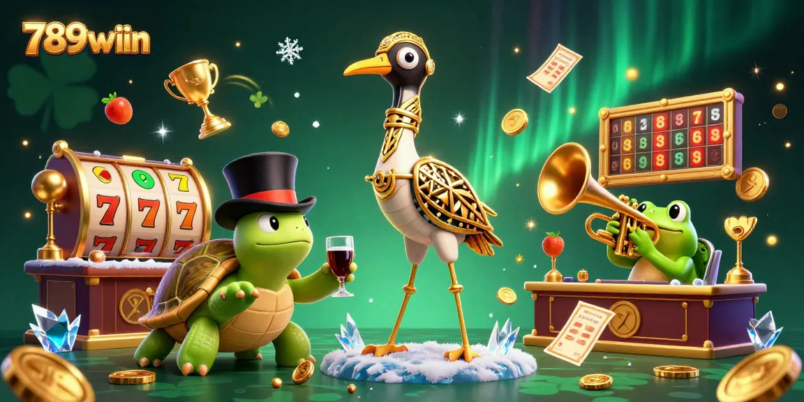 Engage in thrilling slots at 789wiin, where the action unfolds in a vibrant, animated casino scene filled with excitement.