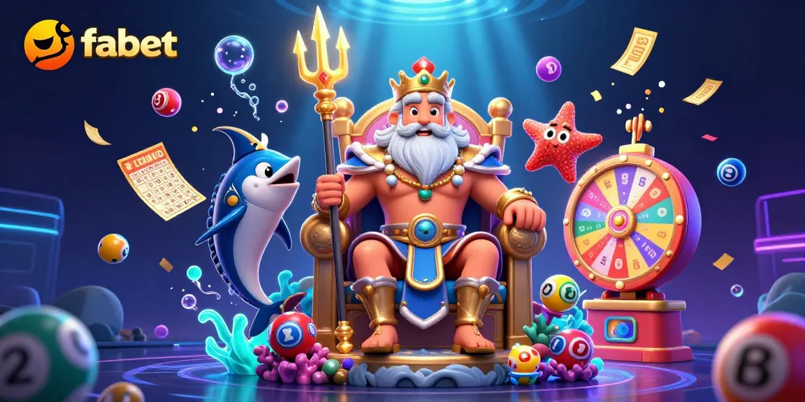 Spin for fortune with fabet's vibrant lottery scene featuring Neptune and lucky charms!